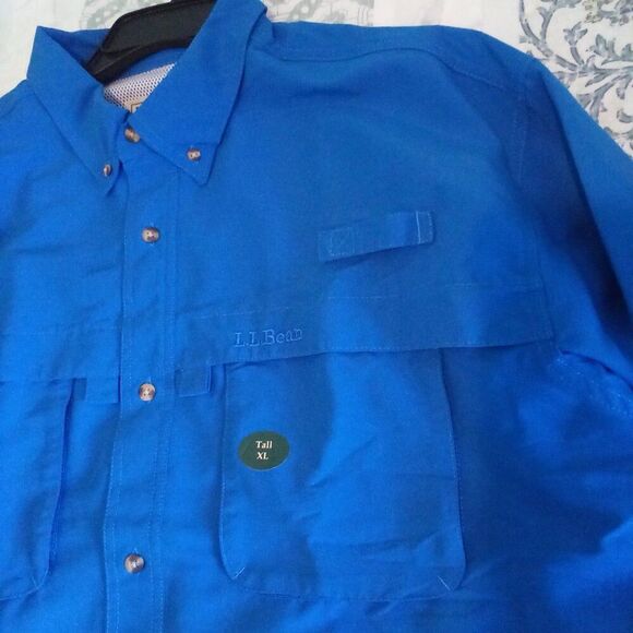 NWOT L.L.BEAN MEN'S XL TALL VENTED MESH BUTTON SHIRT Outdoor Camping Fishing - Picture 8 of 11